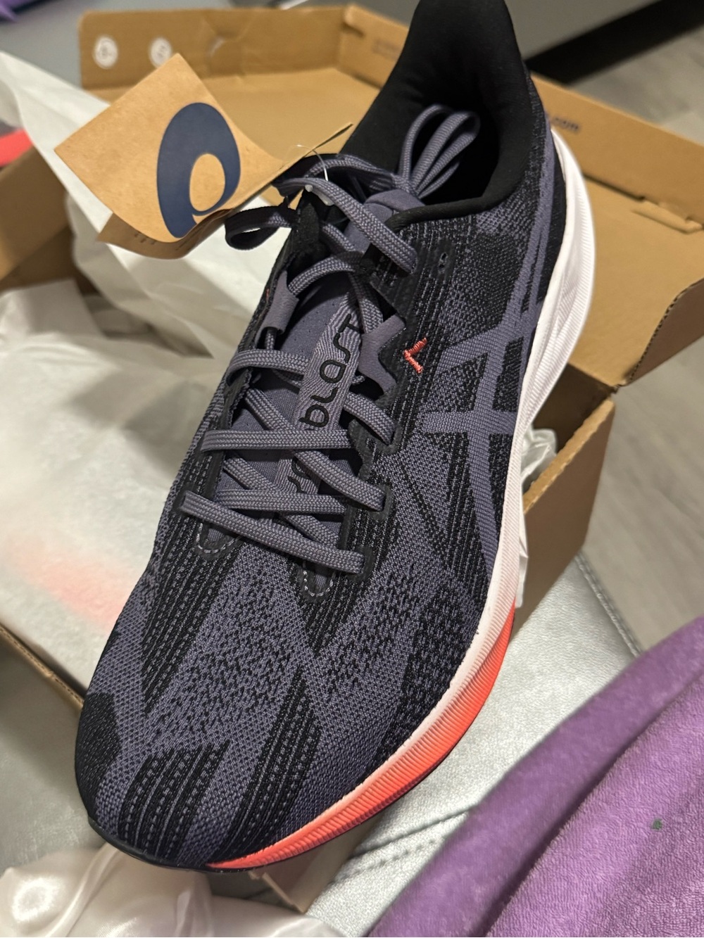 Woman’s Running Shoe - Slate Gray with Coral Accent